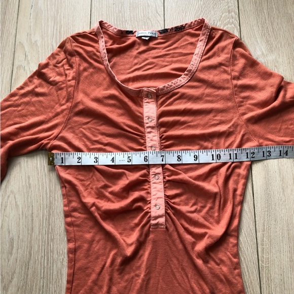 James Perse Y2K Long Sleeve Top in Orange Size 3 /L - Picture 2 of 11
